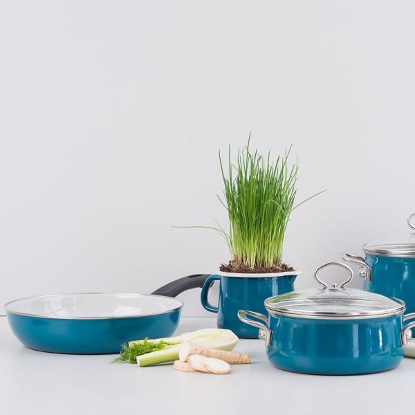 Riess Emaille Pfanne, Nouvelle Aquamarin Extra Stark